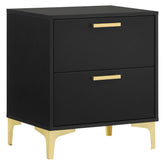 Kendall 2-Drawer Nightstand Black and Gold 224452