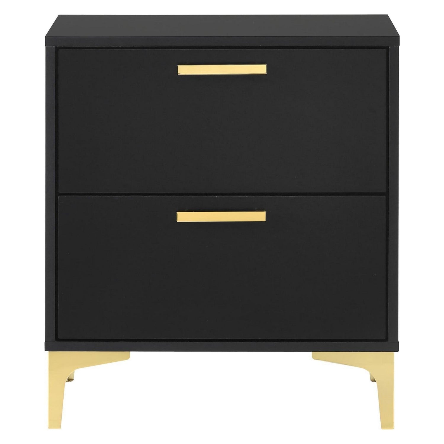 Kendall 2-Drawer Nightstand Black and Gold 224452