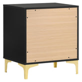 Kendall 2-Drawer Nightstand Black and Gold 224452