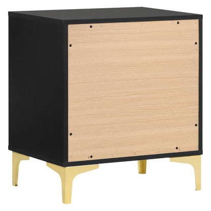 Kendall 2-Drawer Nightstand Black and Gold 224452