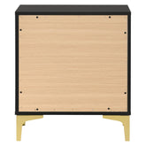 Kendall 2-Drawer Nightstand Black and Gold 224452