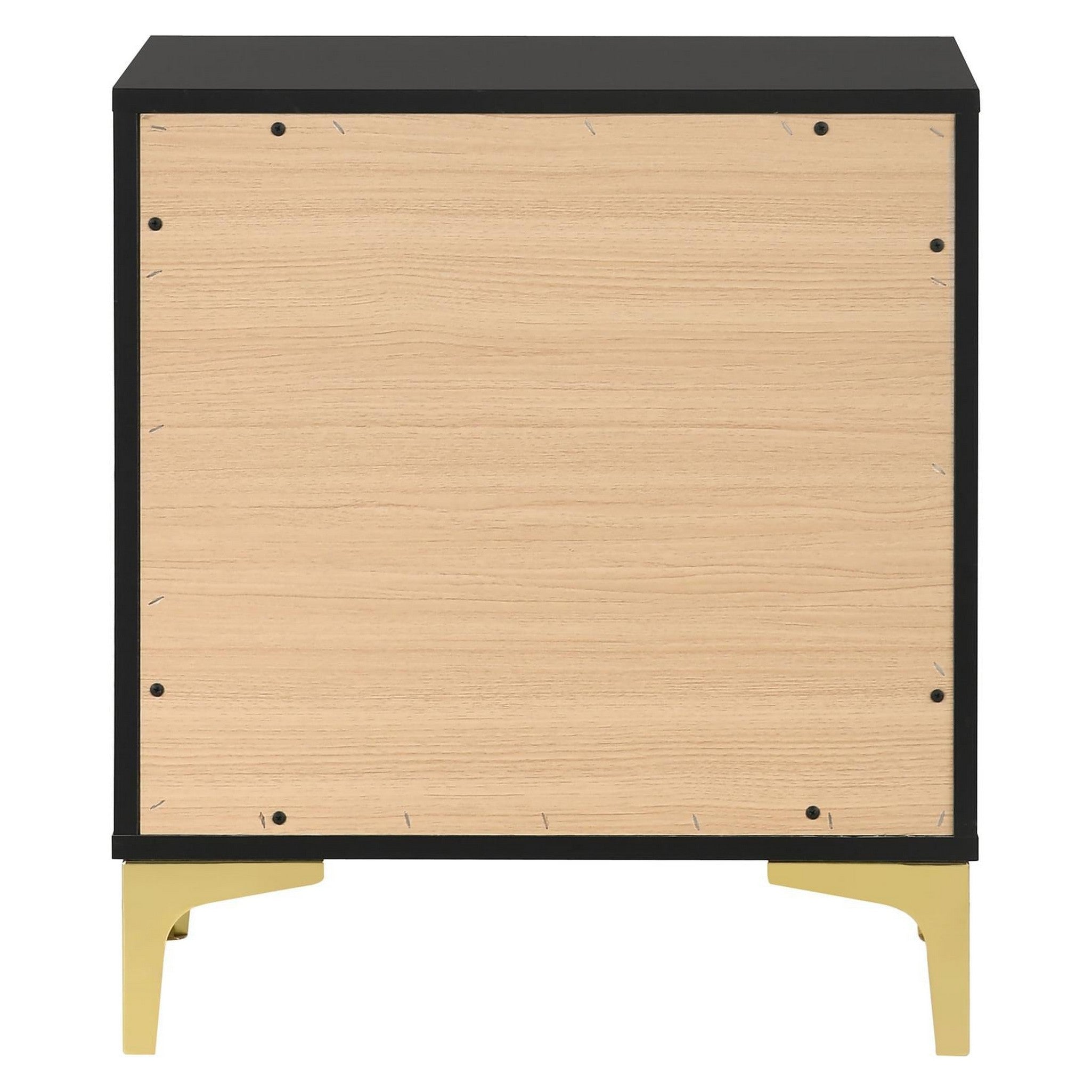 Kendall 2-Drawer Nightstand Black and Gold 224452