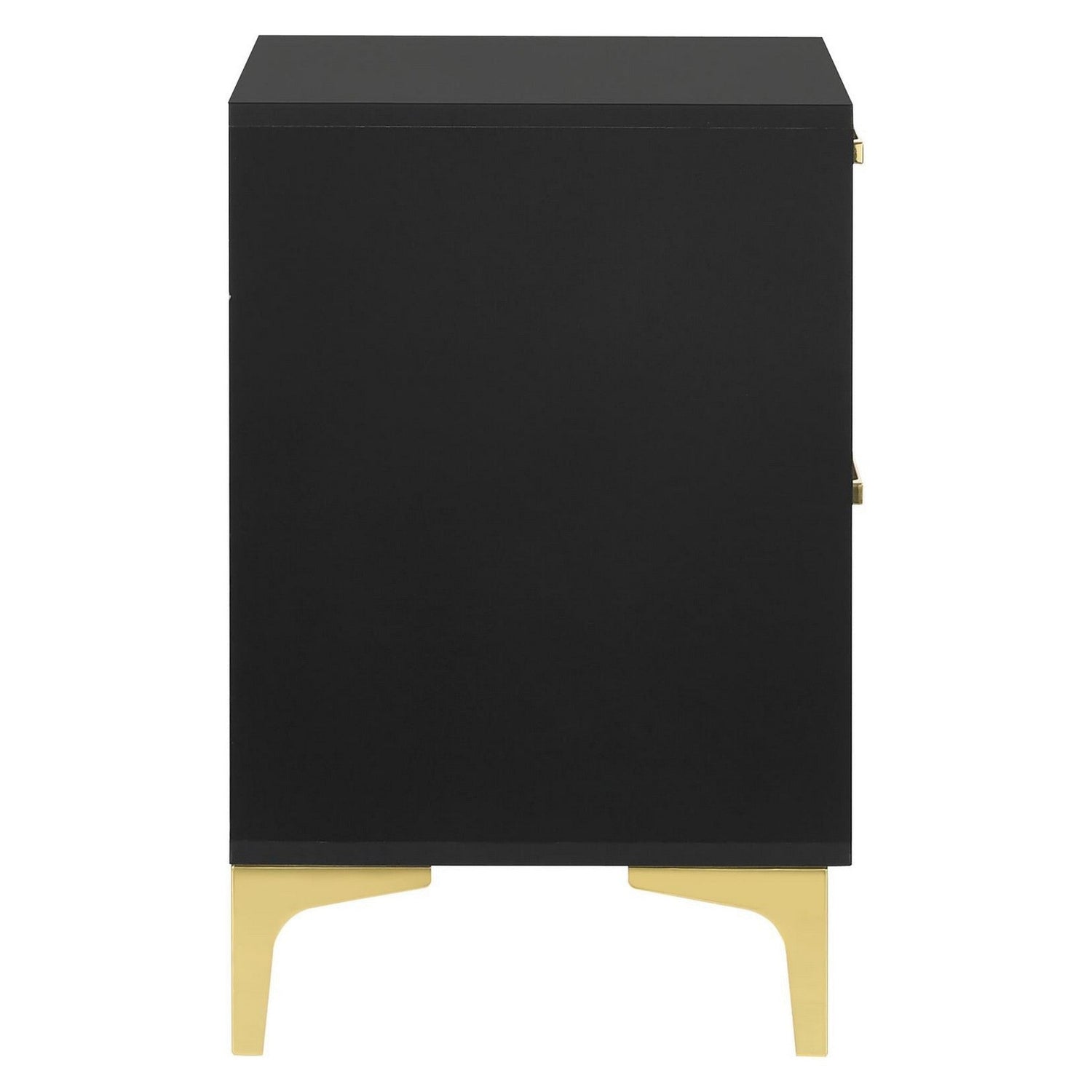 Kendall 2-Drawer Nightstand Black and Gold 224452