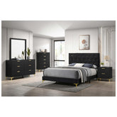 Kendall 2-Drawer Nightstand Black and Gold 224452