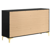 Kendall 6-Drawer Dresser Black and Gold 224453