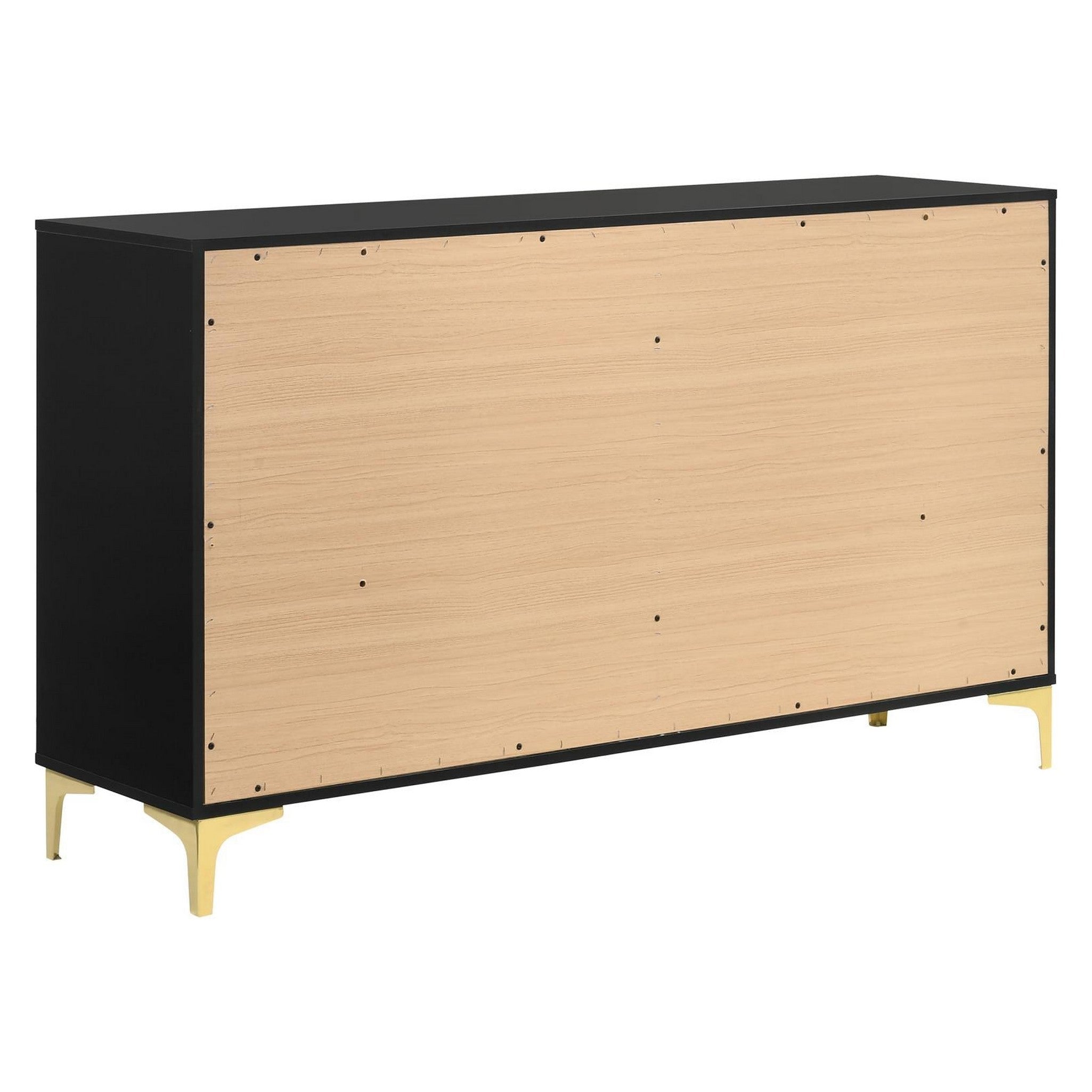 Kendall 6-Drawer Dresser Black and Gold 224453