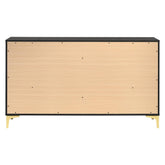 Kendall 6-Drawer Dresser Black and Gold 224453