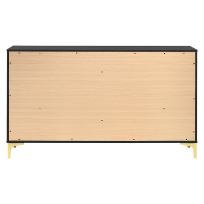 Kendall 6-Drawer Dresser Black and Gold 224453