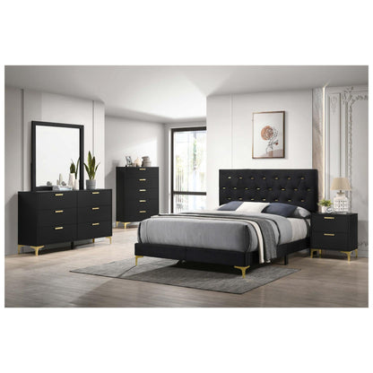 Kendall 5-Drawer Chest Black and Gold 224455