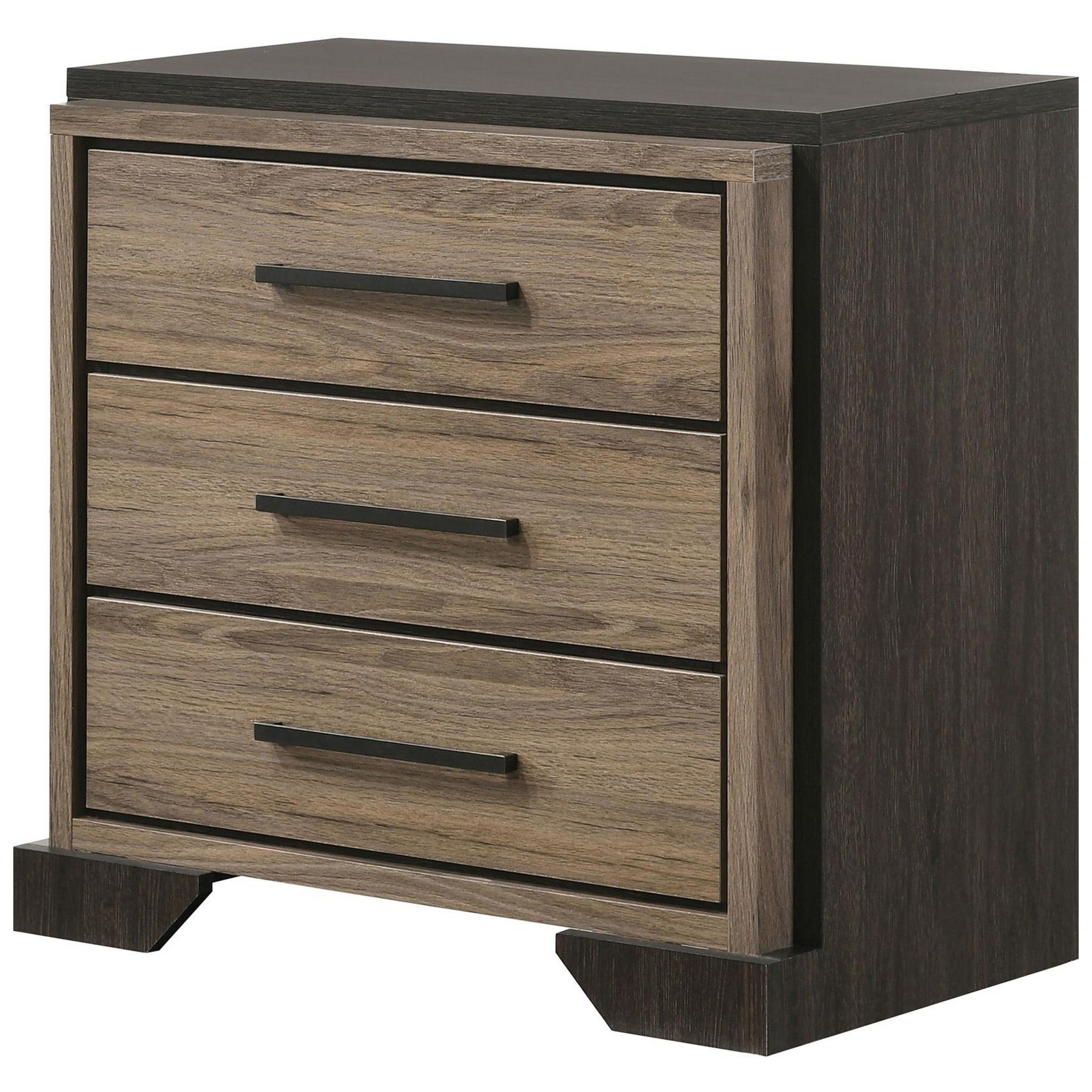 Baker 3-drawer Nightstand Brown and Light Taupe 224462