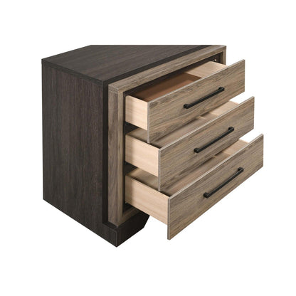 Baker 3-drawer Nightstand Brown and Light Taupe 224462