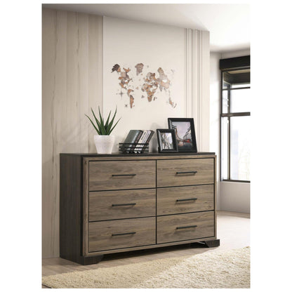 Baker 6-drawer Dresser Brown and Light Taupe 224463