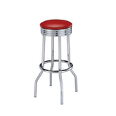 Hopkins Upholstered Top Bar Stools Red and Chrome (Set of 2) 2299R