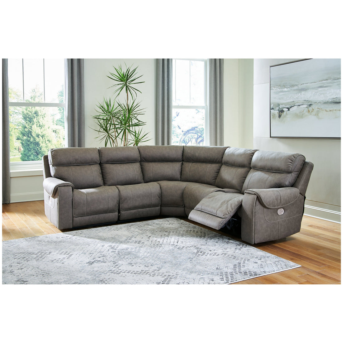 Starbot 5-Piece Power Reclining Sectional Ash-23501S4