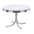 Retro Round Dining Table Glossy White and Chrome 2388