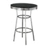 Theodore Round Bar Table Black and Chrome 2405