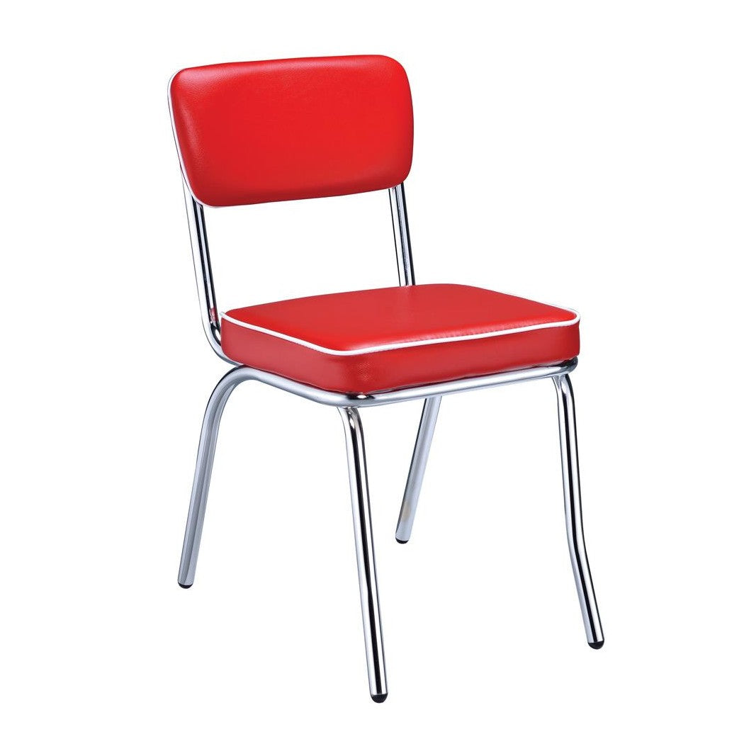 Retro Open Back Side Chairs Red and Chrome (Set of 2) 2450R