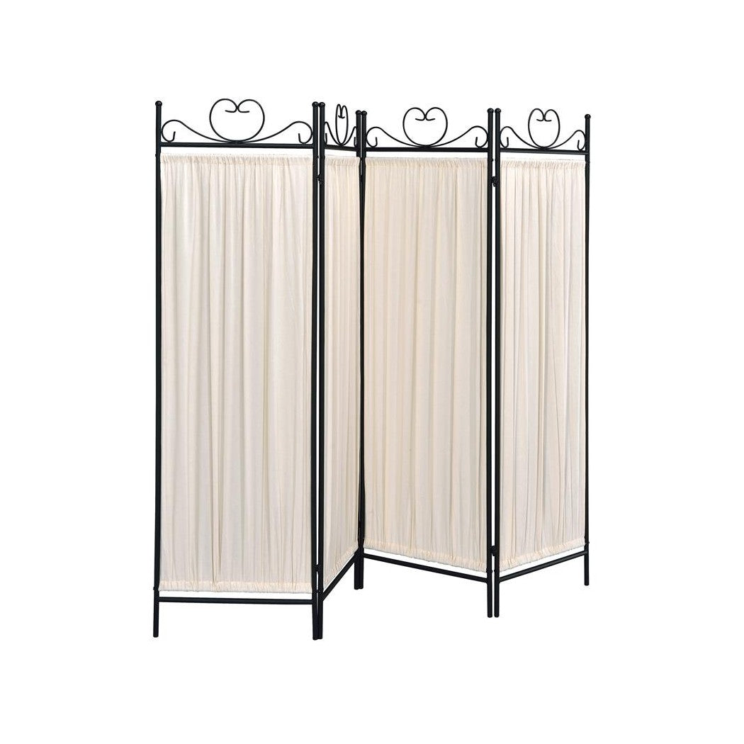 Dove 4-panel Folding Screen Beige and Black 2710