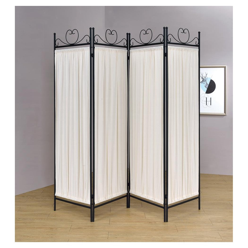 Dove 4-panel Folding Screen Beige and Black 2710