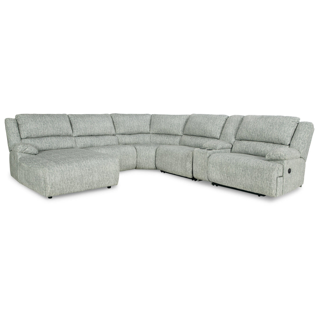 McClelland 6-Piece Reclining Sectional with Chaise Ash-29302S6