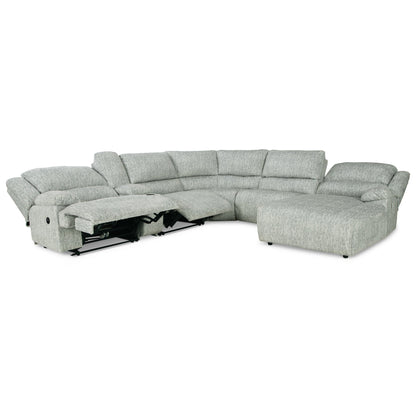 McClelland 6-Piece Reclining Sectional with Chaise Ash-29302S8