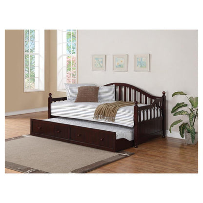Julie Ann Arched Back Twin Daybed with Trundle Cappuccino 300090