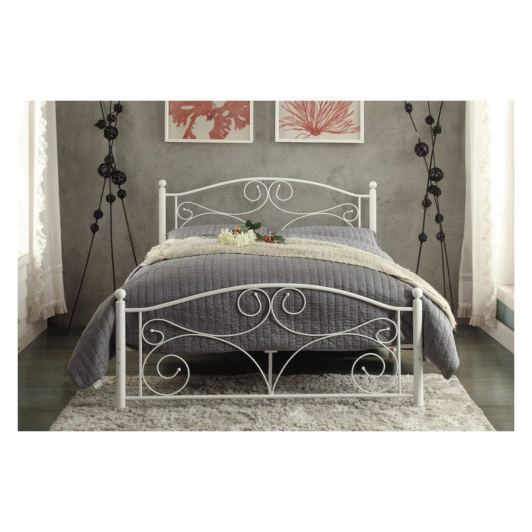 FULL METAL PLATFORM BED, WHITE 2021FW-1