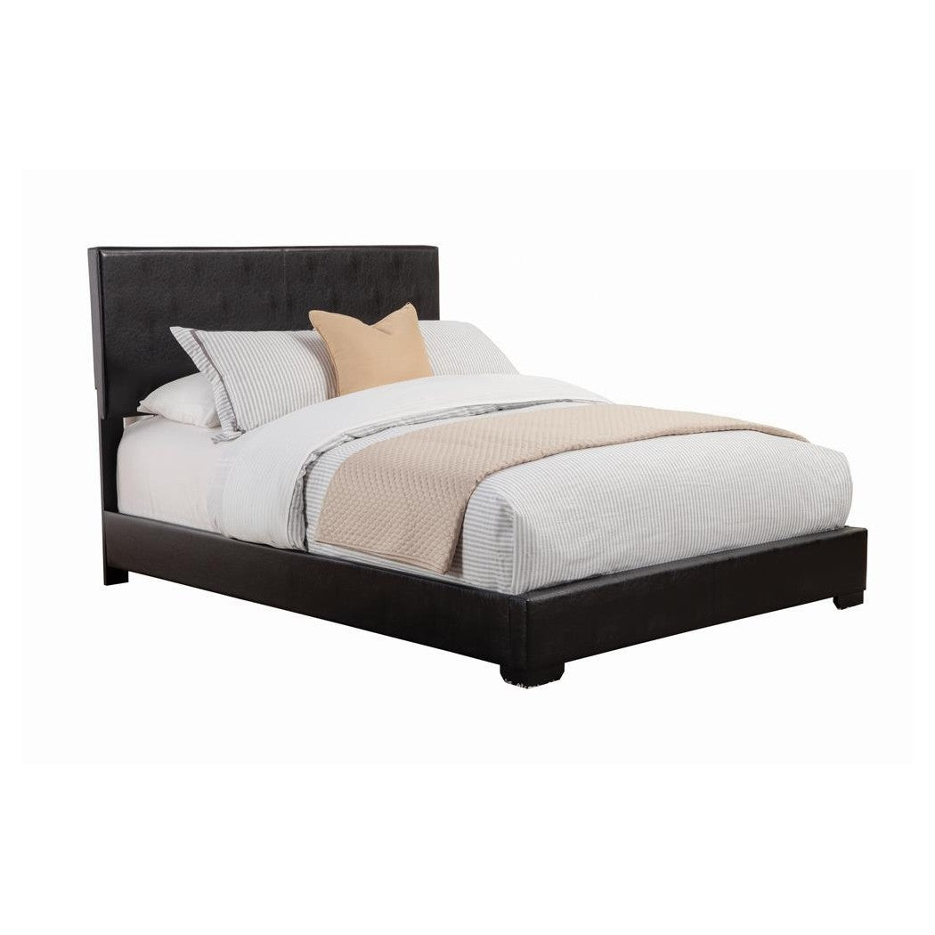 Conner Eastern King Upholstered Panel Bed Black 300260KE