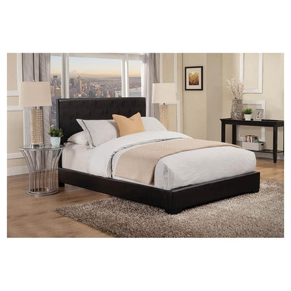 Conner Eastern King Upholstered Panel Bed Black 300260KE