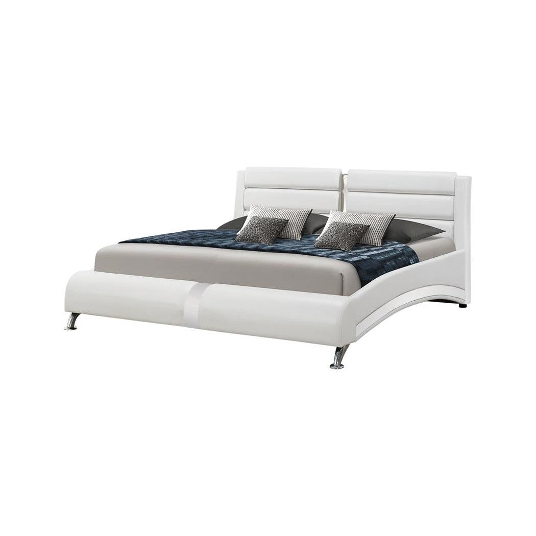 Jeremaine California King Upholstered Bed White 300345KW