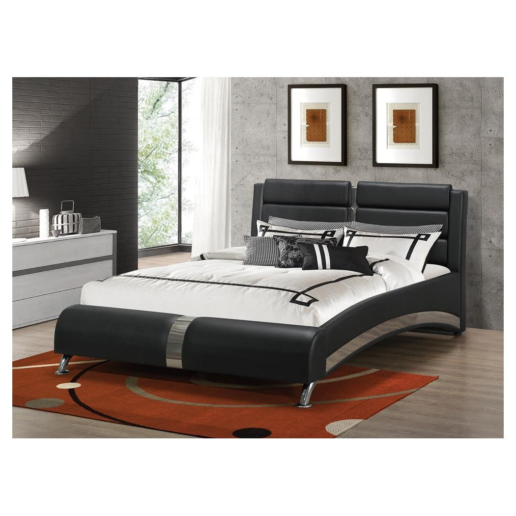 Jeremaine Eastern King Upholstered Bed Black 300350KE