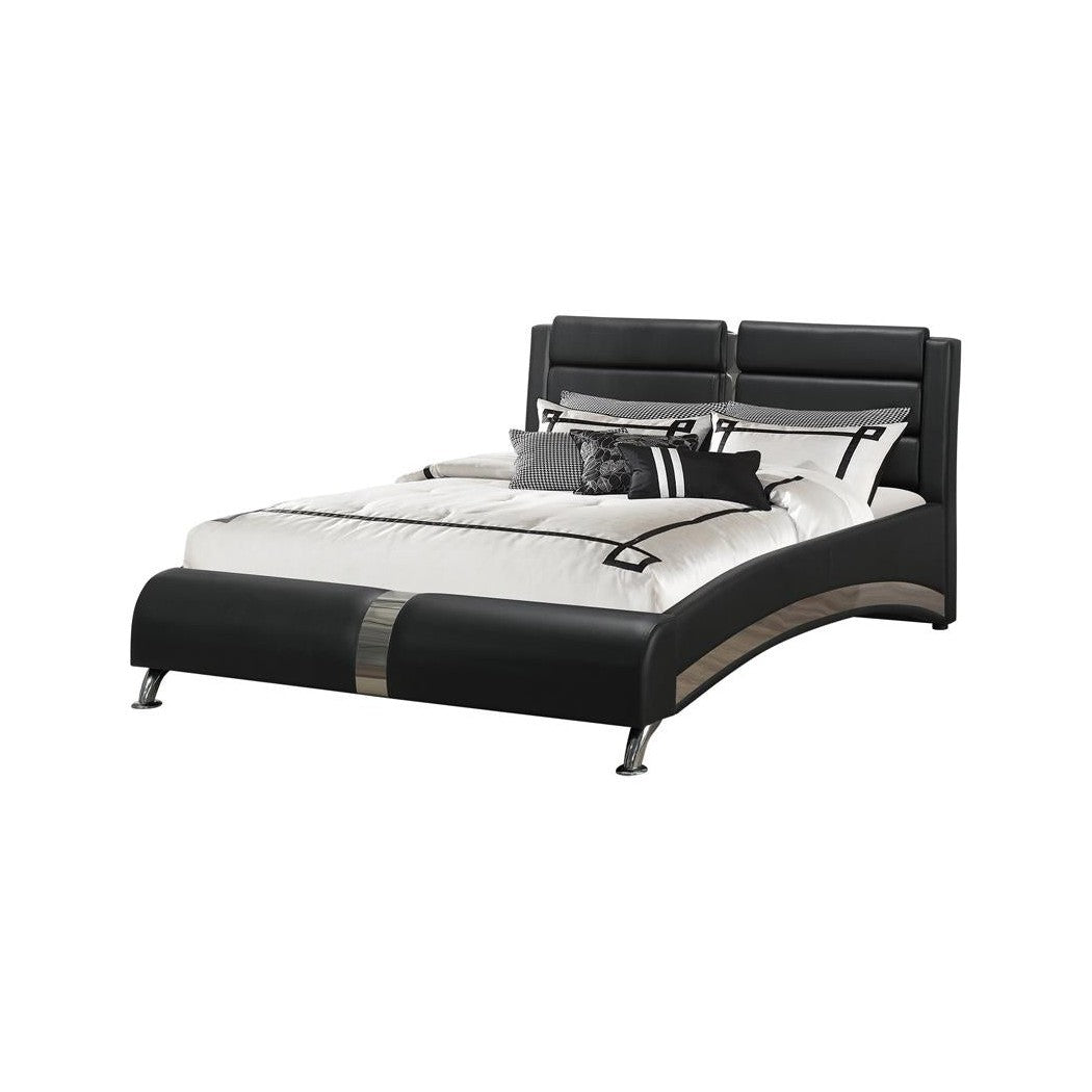 Jeremaine California King Upholstered Bed Black 300350KW