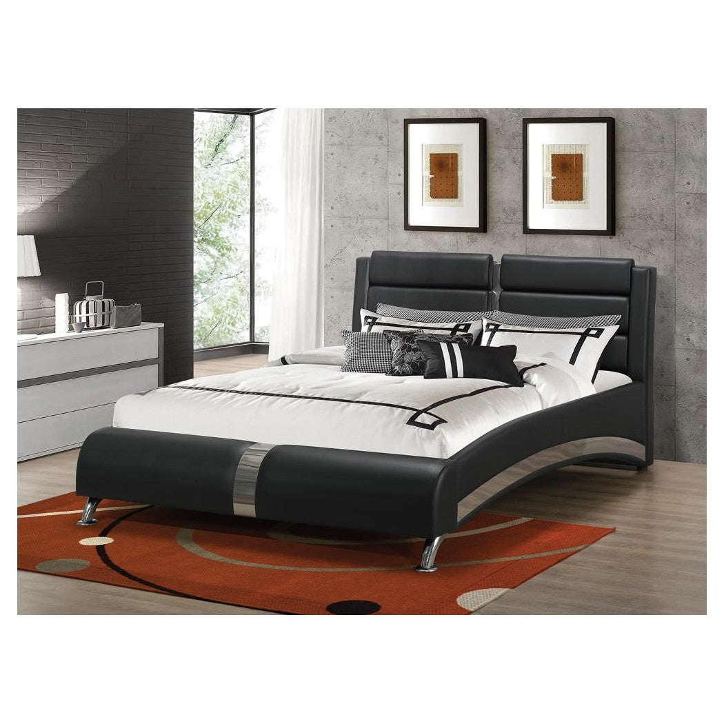 Jeremaine California King Upholstered Bed Black 300350KW