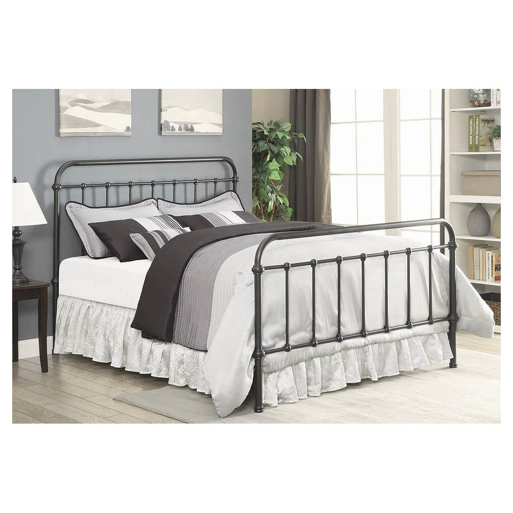 Livingston Queen Panel Metal Bed Dark Bronze 300399Q