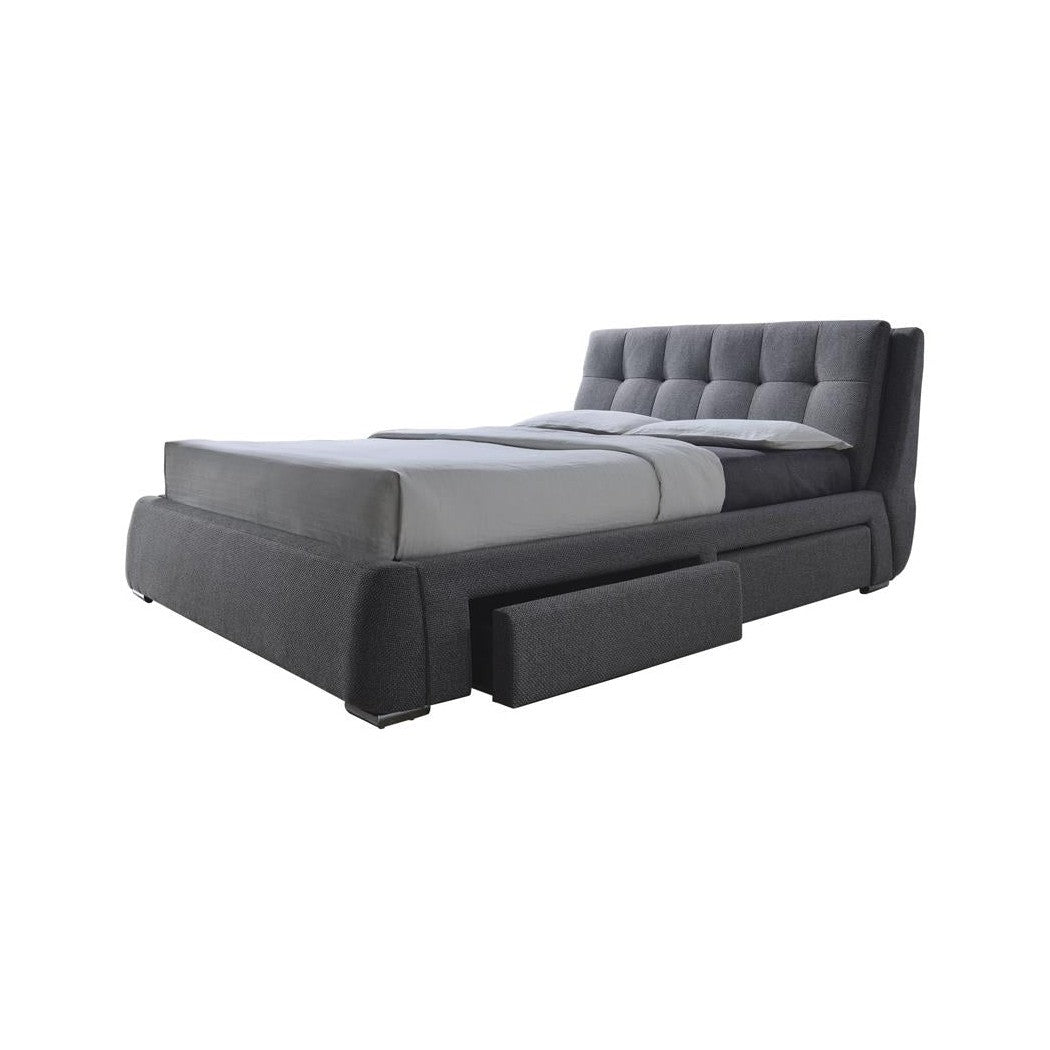 Fenbrook California King Tufted Upholstered Storage Bed Grey 300523KW