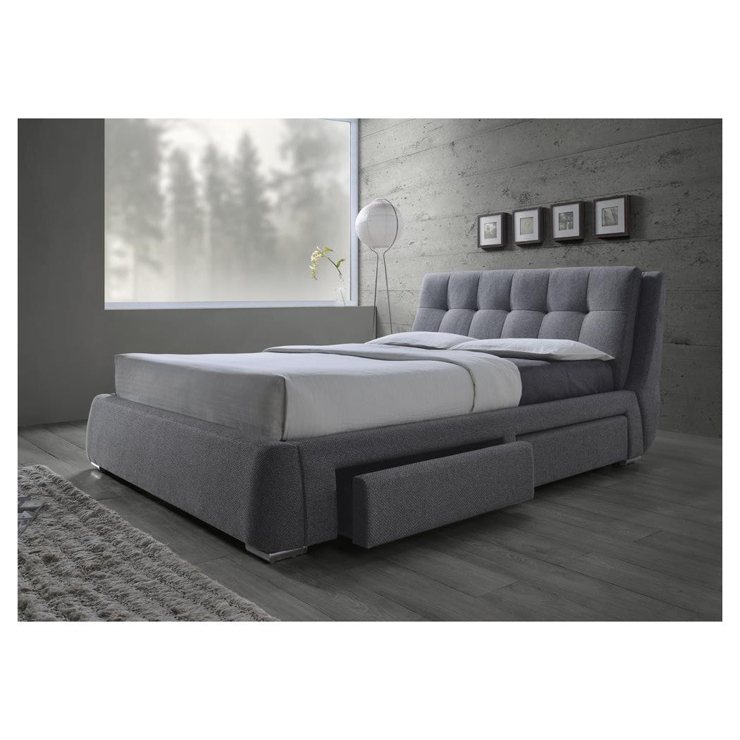 Fenbrook California King Tufted Upholstered Storage Bed Grey 300523KW