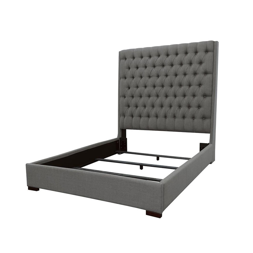 Camille Queen Button Tufted Bed Grey 300621Q