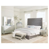 Camille Queen Button Tufted Bed Grey 300621Q