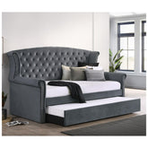 Scarlett Upholstered Tufted Twin Daybed with Trundle 300641