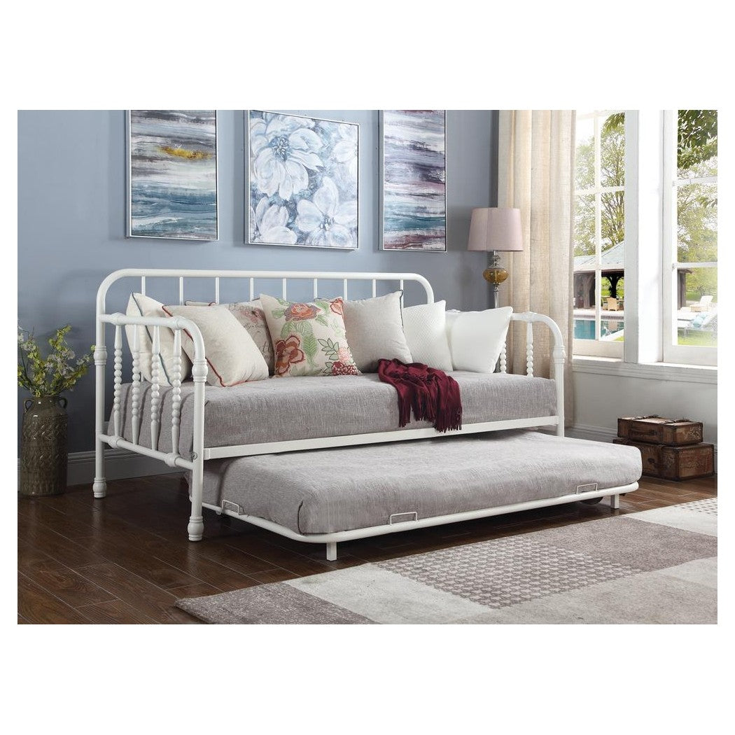 Marina Twin Metal Daybed with Trundle White 300766