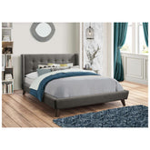 Carrington Button Tufted Eastern King Bed Grey 301061KE