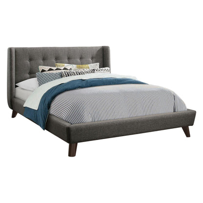 Carrington Button Tufted Eastern King Bed Grey 301061KE