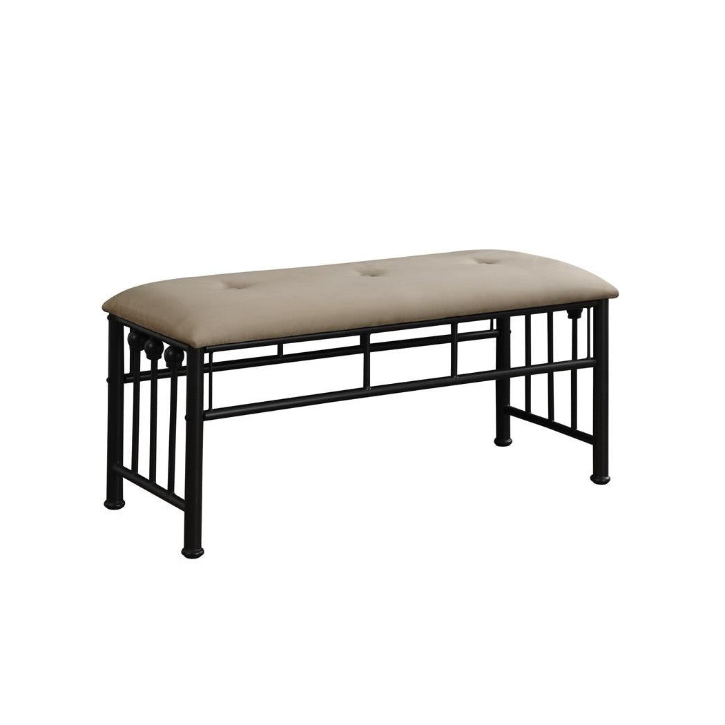 Livingston Upholstered Bench Brown and Dark Bronze 301396