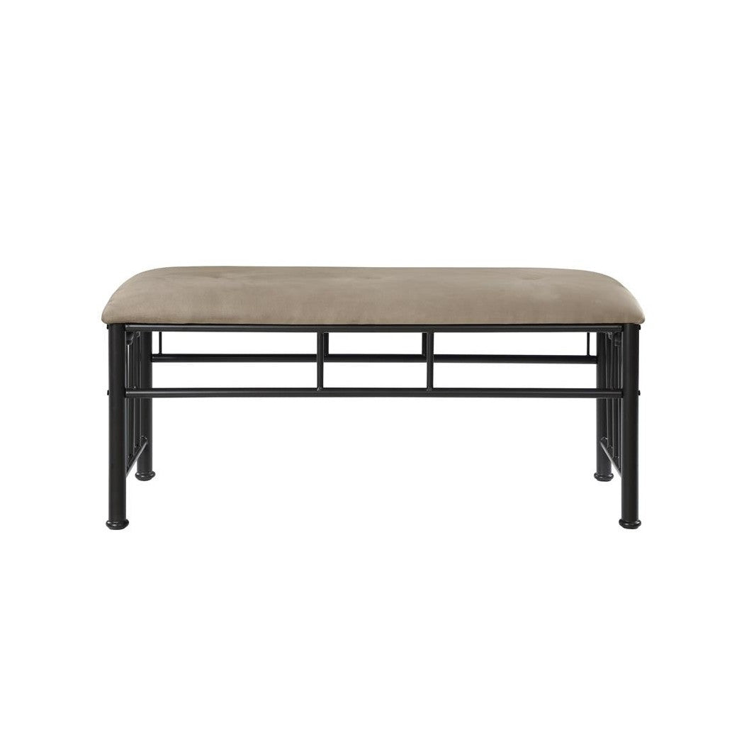 Livingston Upholstered Bench Brown and Dark Bronze 301396