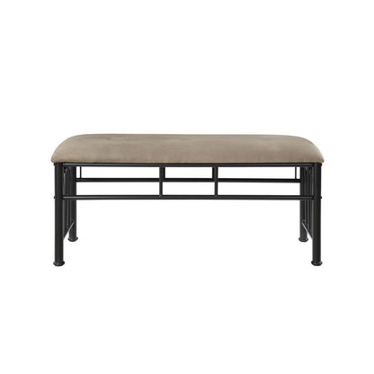 Livingston Upholstered Bench Brown and Dark Bronze 301396