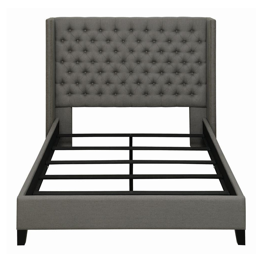 Bancroft Demi-wing Upholstered Full Bed Grey 301405F