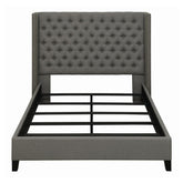 Bancroft Demi-wing Upholstered Full Bed Grey 301405F