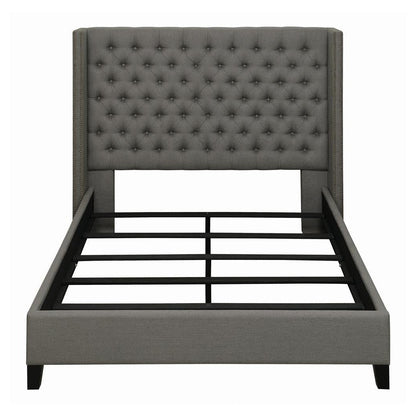 Bancroft Demi-wing Upholstered Full Bed Grey 301405F