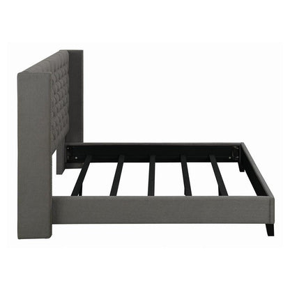 Bancroft Demi-wing Upholstered Full Bed Grey 301405F