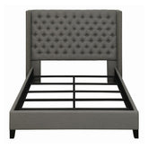 Bancroft Demi-wing Upholstered Queen Bed Grey 301405Q